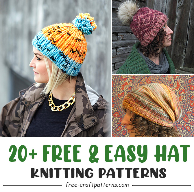 20 Free & Easy Knit Hat Patterns 